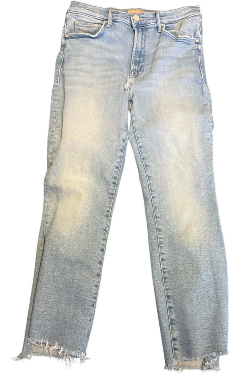 MOTHER The Insider Crop Step Fray Limited Edition Jeans Light Wash Step Hem (28)